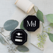 Personalized Velvet Wedding Ring Box – Custom Name or Initials