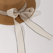 Bride Straw Hat with Pearl Letters