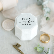 Personalized Velvet Wedding Ring Box – Custom Name or Initials