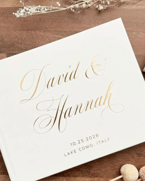 Personalized Wedding Guestbook – Black or White