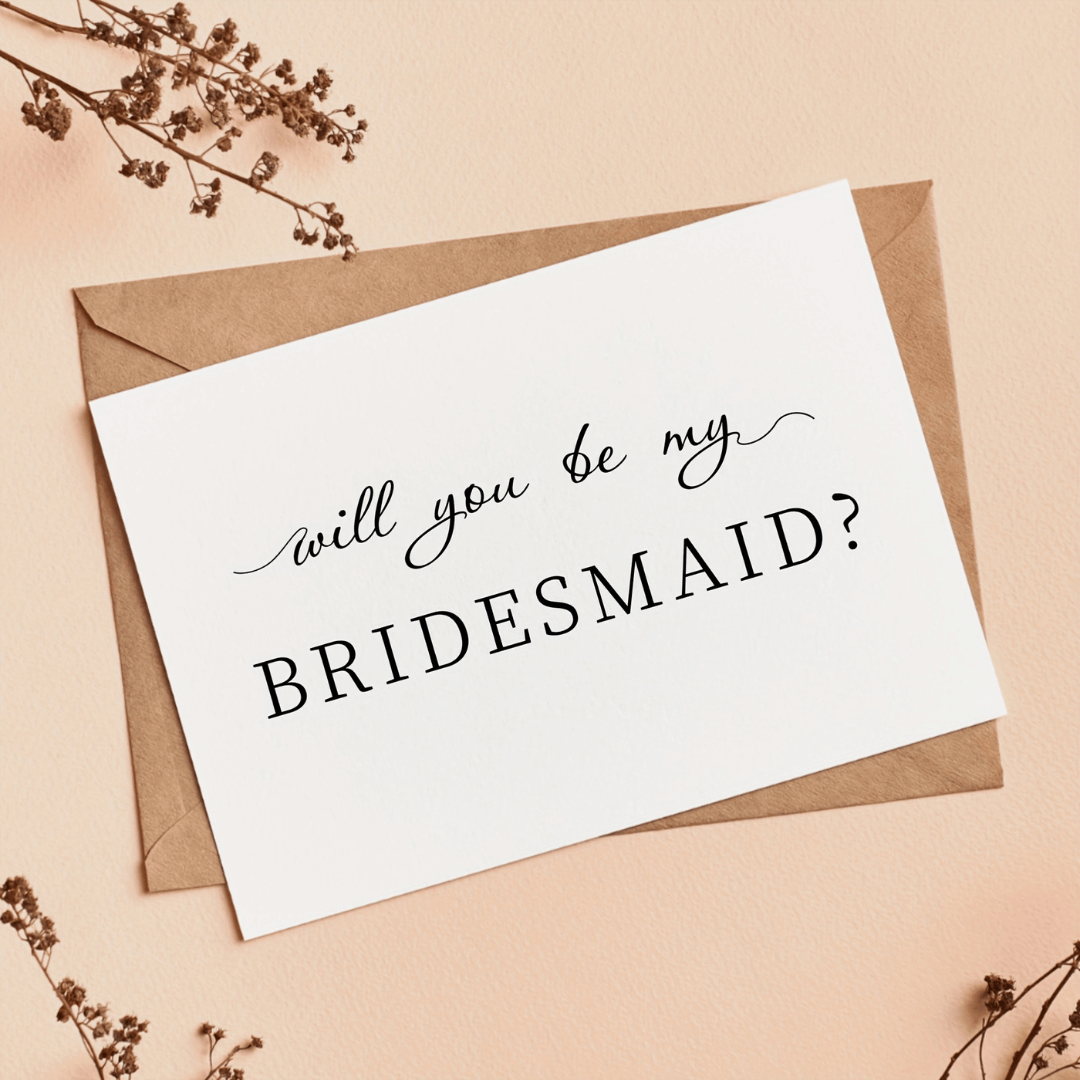 “Will You Be My Bridesmaid?” Cards – Set of 4