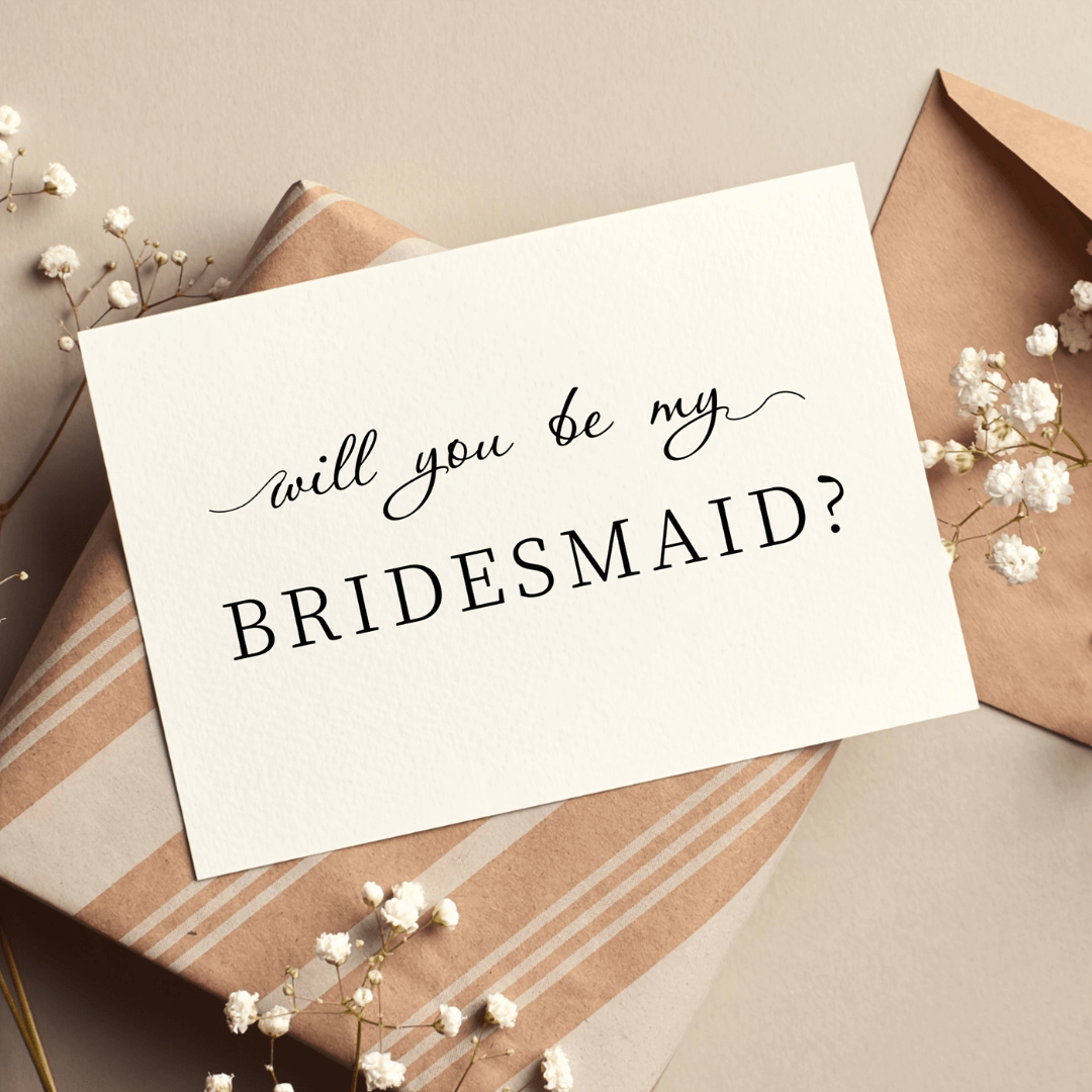 “Will You Be My Bridesmaid?” Cards – Set of 4