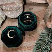 Personalized Velvet Wedding Ring Box – Custom Name or Initials