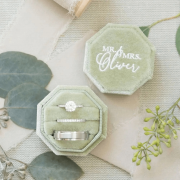 Personalized Velvet Wedding Ring Box – Custom Name or Initials