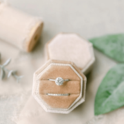 Personalized Velvet Wedding Ring Box – Custom Name or Initials